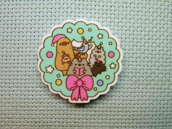 First view of the Christmas Caroling Cats Needle Minder