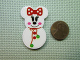 Second view of the Minnie Mouse Snowman Needle Minder
