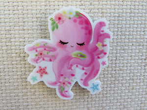 First view of pink octopus needle minder.