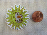 Second view of Floral Sun and Moon Needle Minder