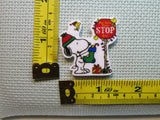 Third view of the Dear Santa Please Stop Here Snoopy and Woodstock Needle Minder