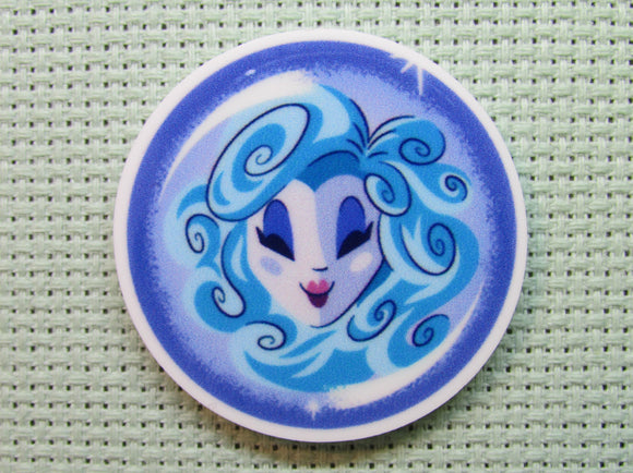 First view of the Blue Madam Leota Needle Minder