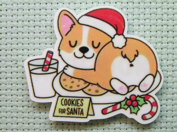 First view of the Cookies for Santa Christmas Corgi Needle Minder