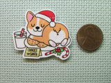 Second view of the Cookies for Santa Christmas Corgi Needle Minder