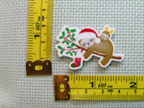 Third view of the Sleepy Santa Sloth with Baby Reindeer Sloth Needle Minder