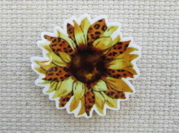 First view of Yellow Animal Print Sunflower Needle Minder.