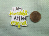 Second view of the I am Inimitable I am An Original Needle Minder