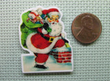 Second view of the Santa Going Down the Chimney Needle Minder