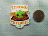 Second view of strong is my cuteness is alien child needle minder.