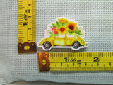 Third view of the Yellow Floral Bug Car Needle Minder
