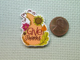 Second view of the Give Thanks Needle Minder