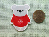 Third view of the Christmas Koala Needle Minder