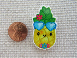 Second view of Pineapple with Blue Heart Shades Needle Minder.