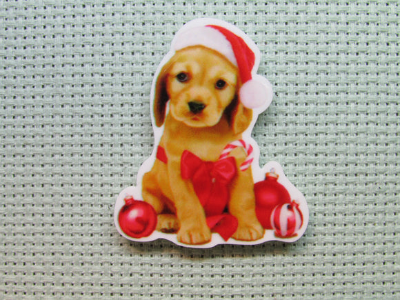 First view of the Christmas Puppy Needle Minder