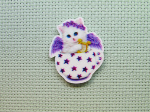 First view of the Purple Angel Kitten in a Teacup Needle Minder