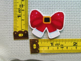 Third view of the Red Santa Christmas Bow Needle Minder