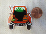 Second view of Trick or Treat Cauldron Truck Needle Minder.