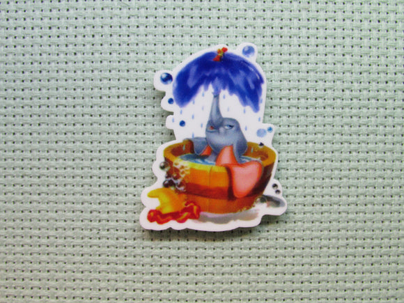 First view of the Dumbo Playing in a Tub of Water Needle Minder