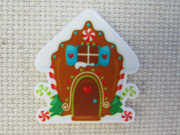First view of Gingerbread House with Candy Canes Needle Minder.