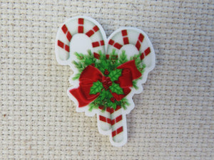 First view of A Pair of Candy Canes Needle Minder.