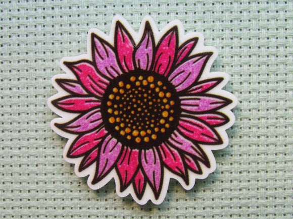 First view of the Pretty Pink Sunflower Needle Minder