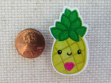 Second view of Pineapple with a Cute Pink Heart Needle Minder.
