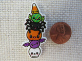 second view of Fun Halloween Totem Pole Needle Minder.