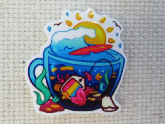 First view of Summertime Fun Teacup Needle Minder.
