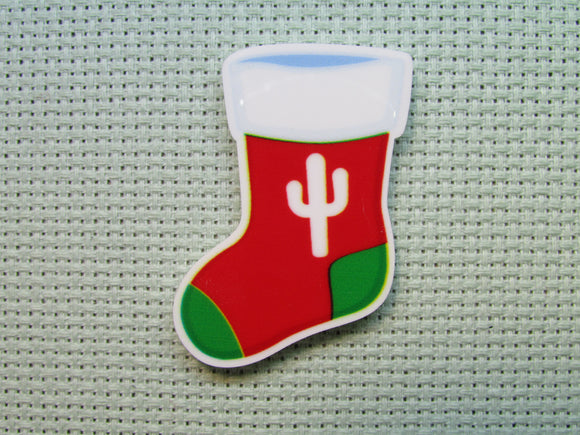 First view of the Cactus Christmas Stocking Needle Minder