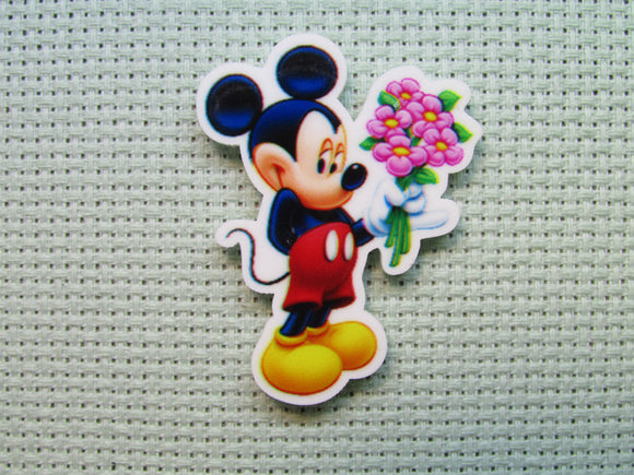 First view of the Mickey Bringing Flowers Needle Minder
