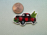 Second view of the Red and Black Christmas Truck Needle Minder