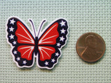 Second view of the Patriotic Butterfly Needle Minder
