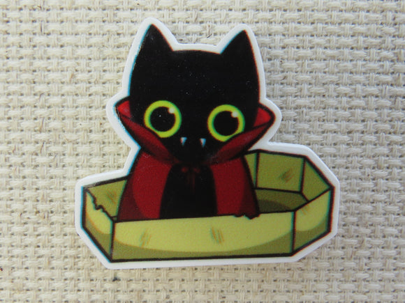 First view of Bat Cat in a Coffin Needle Minder.