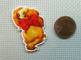 Second view of the Cocker Spaniel with a Red Bow Needle Minder