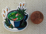 Second view of A Teacup of Koi Fish Needle Minder.