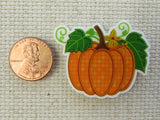 Second view of Quilted Pumpkin Needle Minder.