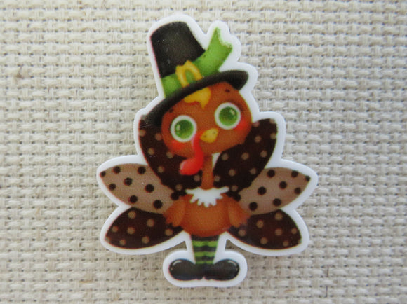 First view of Brown Spotted Pilgrim Turkey Needle Minder.