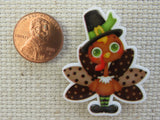 Second view of Brown Spotted Pilgrim Turkey Needle Minder.