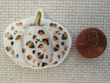 Second view of White Pumpkin with Black and Brown Specks Needle Minder.