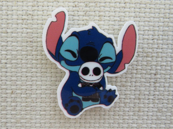 First view of Stitch Holding a Jack Doll Needle Minder.
