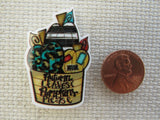 Second view of Autumn Leaves & Pumpkins Please Bucket of Pumpkins Needle Minder,.