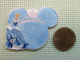 Second view of the Cinderella in front of a Beautiful Blue Mouse Head Needle Minder