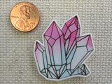 Second view of Pink Crystals Needle Minder.