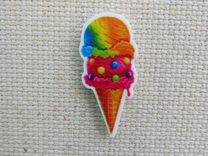 First view of Rainbow Colored Ice Cream Cone Needle Minder.