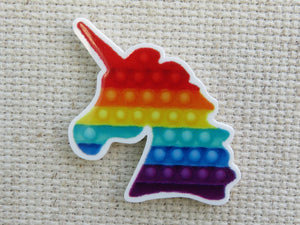 First view of Pop It Rainbow Unicorn Needle Minder.