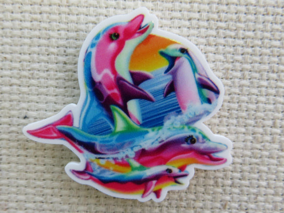 First view of Colorful Dolphins Playing in the Water Needle Minder.