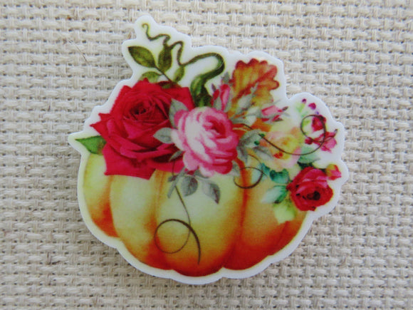 First view of Floral Fall Pumpkin Needle Minder.