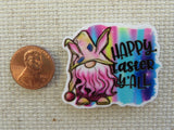 Second view of Happy Easter Y'All Gnome Needle Minder.