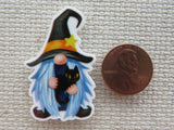 Second view of Halloween Gnome and Black Cat Needle Minder.