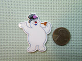Second view of the Frosty the Snowman Needle Minder